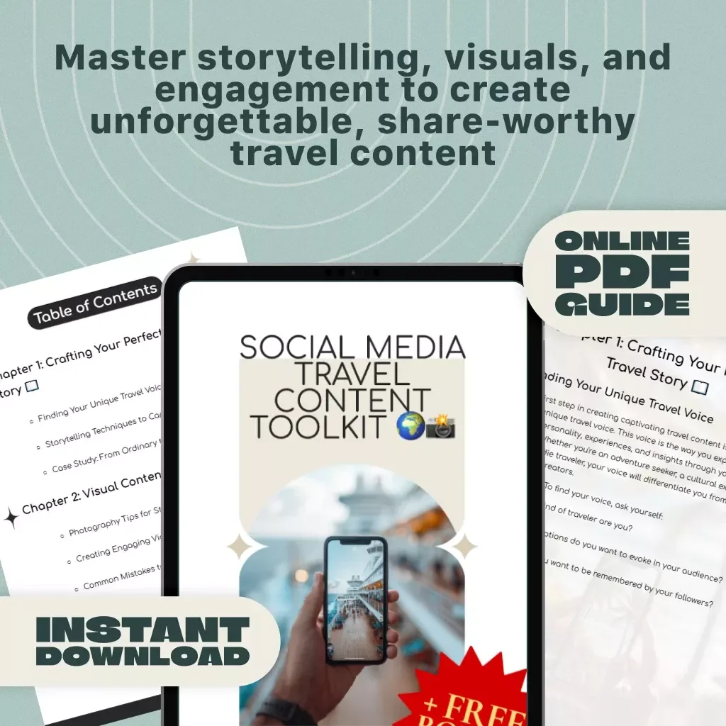 Social Media Travel Content Toolkit | Digital Download Guide for Travel Influencers, Bloggers & Creators | eBook, Checklist & KEYWORDS