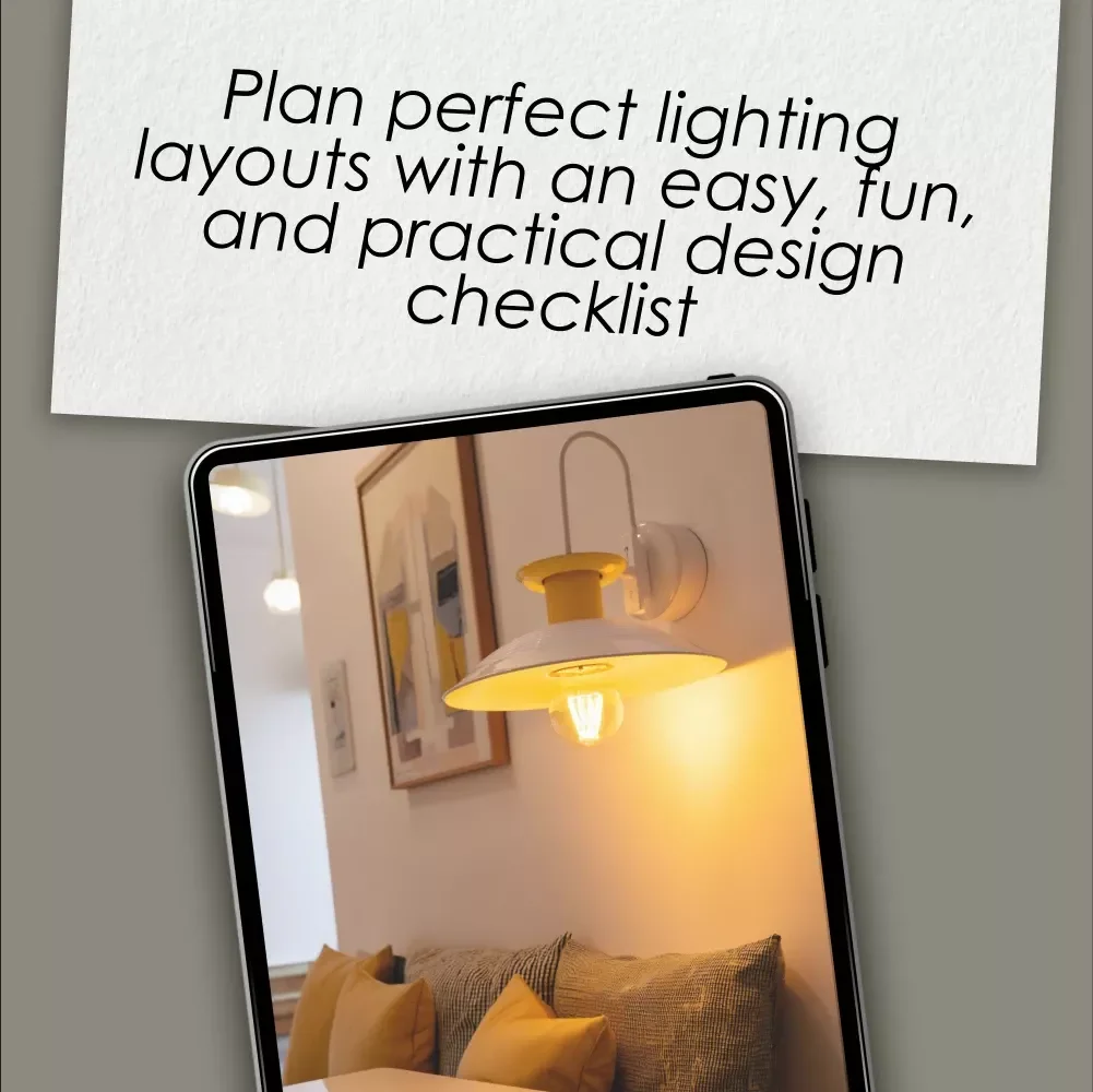 Lighting Design Planner Checklist | Printable Home & Interior Lighting Layout Guide | Digital Download eBook for Mood, Layering, Fixtures & Placement