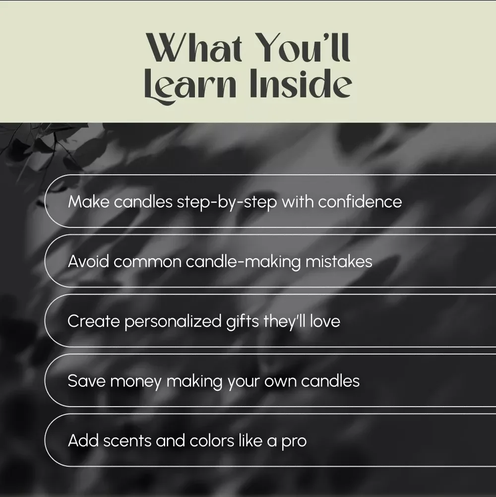Candle-Making at Home: Starter Guide | DIY Candle Making for Beginners | Digital Download eBook & Checklist