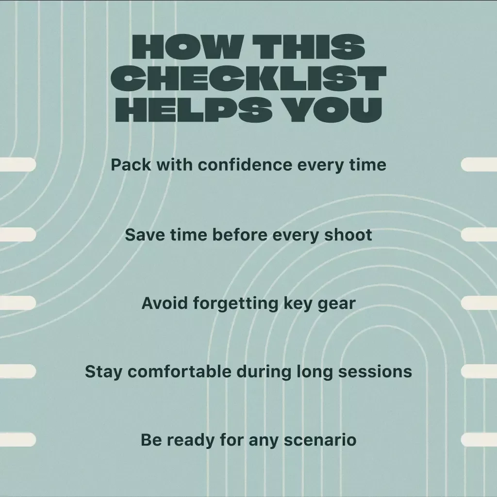Packing for Photographers Checklist | Travel Photography Gear Guide | Digital Download PDF for Camera Equipment & Accessories