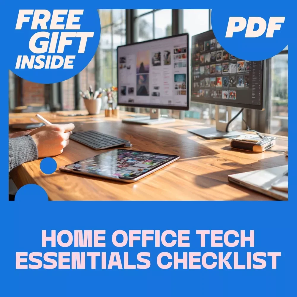 Home Office Tech Essentials Checklist | Digital Download Productivity Guide, Remote Work eBook, Work From Home Organization & Efficiency Tools