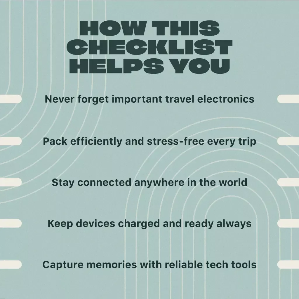 Travel Gadget & Electronics Checklist | Essential Digital Packing List for Travelers, Flyers, and Adventure Seekers | Printable & Downloadable Travel Guide