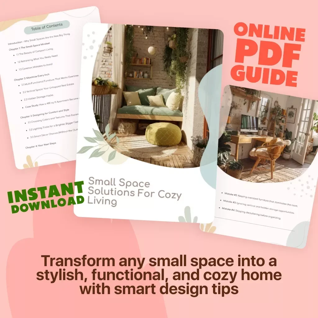 Small Space Solutions for Cozy Living | Digital Download Guide for Apartment Organization, Storage Hacks & Minimalist Home Décor
