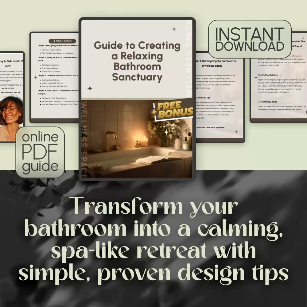Guide to Creating a Relaxing Bathroom Sanctuary | Wellness Bathroom Decor, Home Spa eBook, Self-Care & Interior Styling Digital Download
