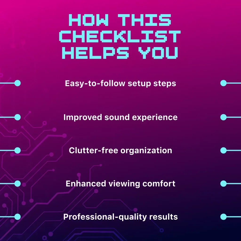 The Ultimate Home Theater Setup Checklist | Digital Download Guide for Screen, Sound, Lighting & Furniture Arrangement | Printable Home Entertainment KEYWORDS