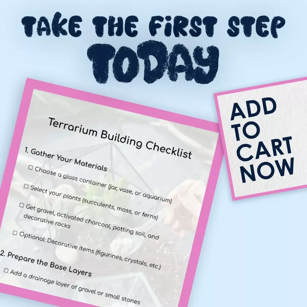 Terrarium Building Checklist | Digital Download Guide for DIY Indoor Garden, Succulent Care & Easy Plant Decor