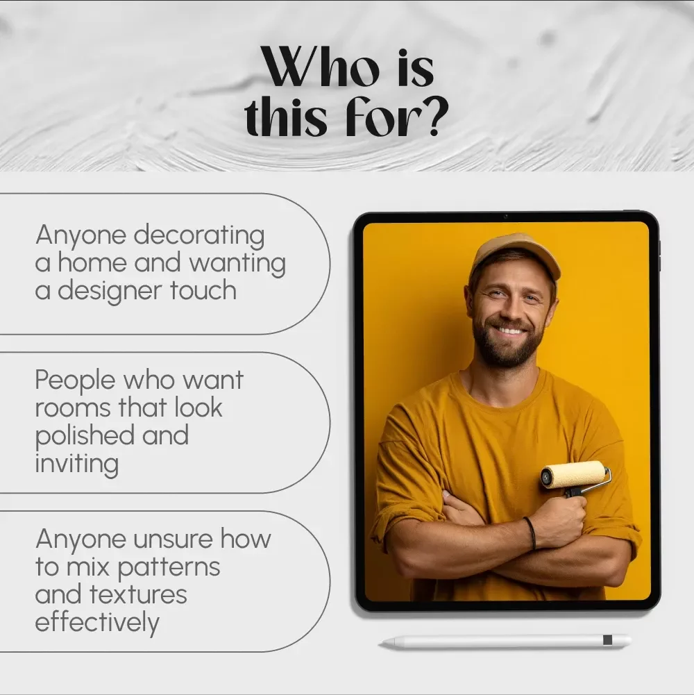 Guide to Mixing Textures & Patterns Like a Pro | Interior Design Styling Tips | Home Decor eBook | Digital Download Guide