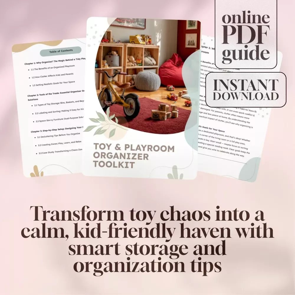 Toy & Playroom Organizer Toolkit | Printable Digital Guide for Kids’ Room Organization, Storage Solutions, and Decluttering Tips