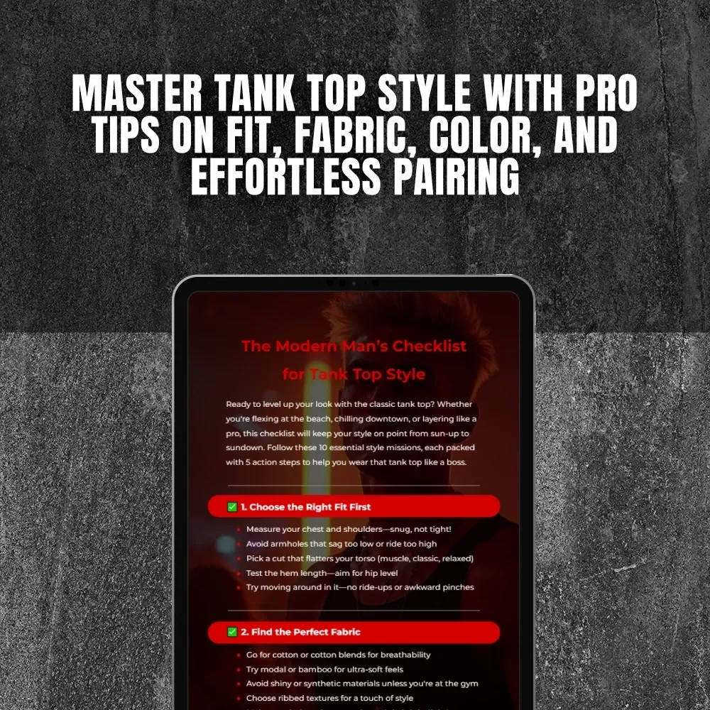 The Modern Man’s Checklist for Tank Top Style | Digital Download Men’s Fashion Guide on How to Style a Tank Top Men
