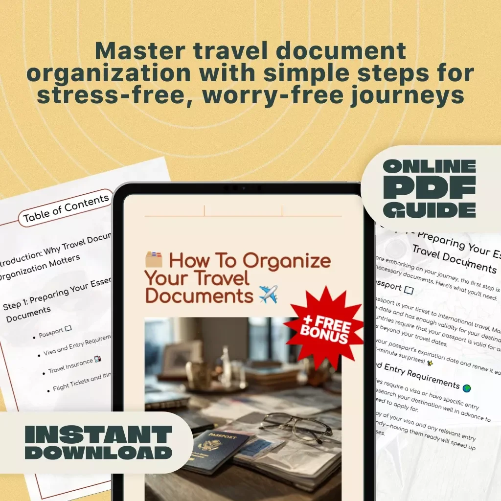 How to Organize Your Travel Documents | Digital Guide for Travelers | eBook, Printable, Checklist for Stress-Free Trips