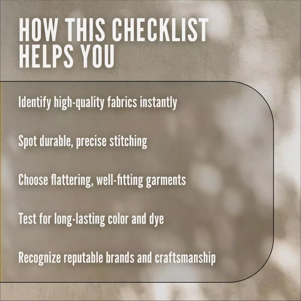 How to Spot Good Quality Clothing - Ultimate Checklist for Identifying Durable, Stylish, and Well-Made Clothes | Fabric, Stitching, Fit & Brand Guide