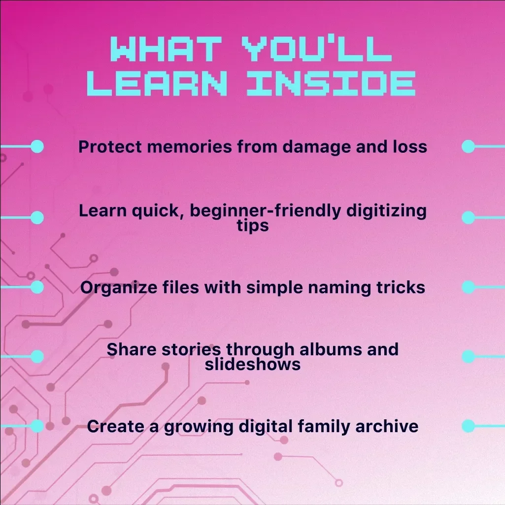 How to Digitize Family Photos & Memorabilia | Digital Download Guide for Preserving Memories, Scanning Old Photos, Organizing Archives & Sharing Family History