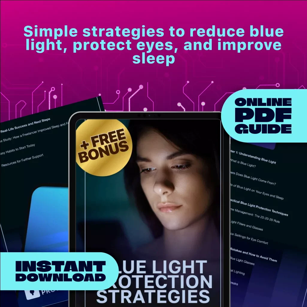 Blue Light Protection Strategies Guide | Digital Download for Eye Health, Sleep, and Screen Time Management