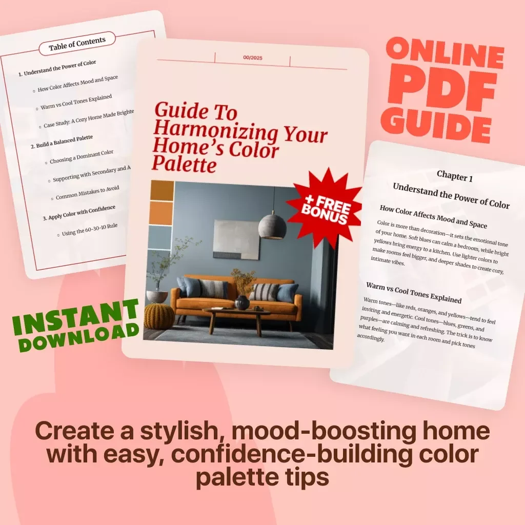 Guide to Harmonizing Your Home’s Color Palette | Interior Design Color Theory eBook & Digital Download for Home Decor Inspiration