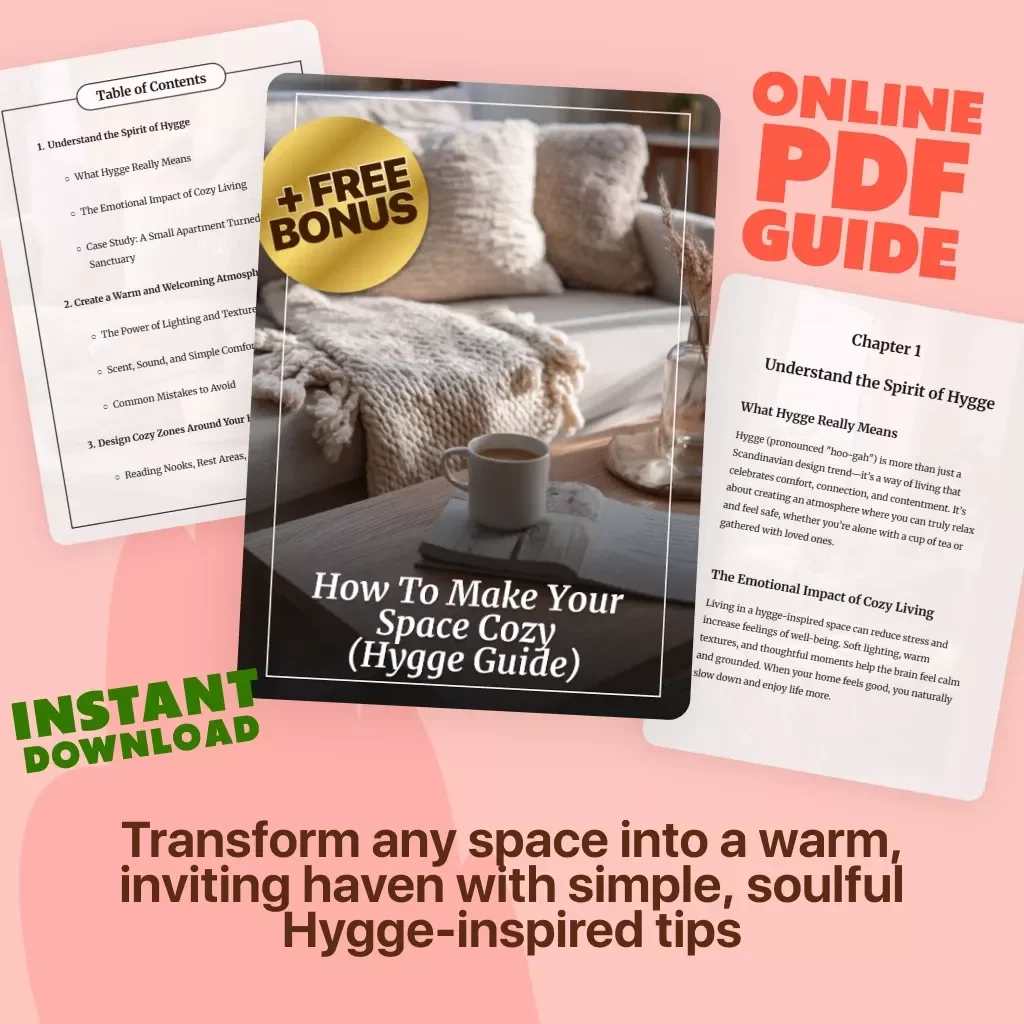 How to Make Your Space Cozy (Hygge Guide) | Digital Download for Cozy Living, Home Decor Inspiration, Hygge Lifestyle & Comfort Ideas