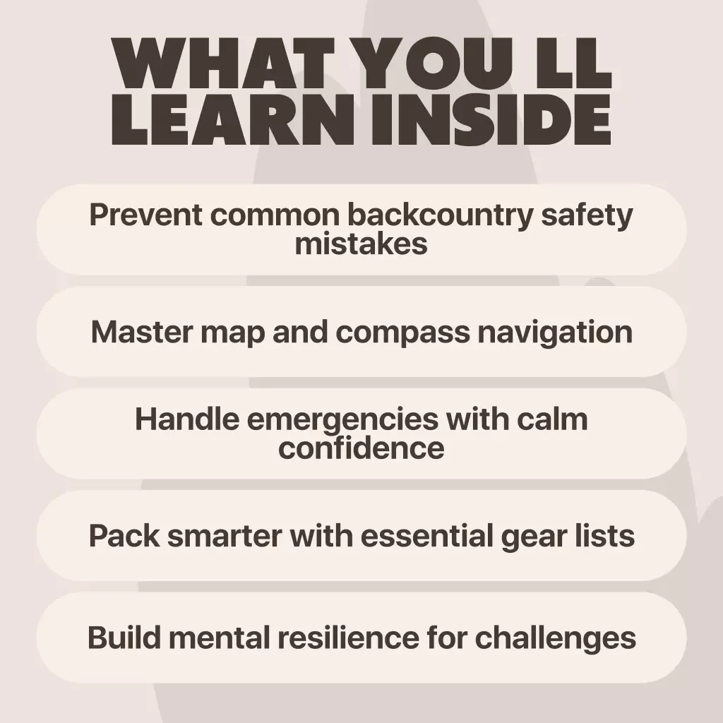 Backcountry Safety Guide | Digital Wilderness Survival & Navigation eBook | Hiking, Camping, Emergency Preparedness Checklist & Outdoor Adventure Planning