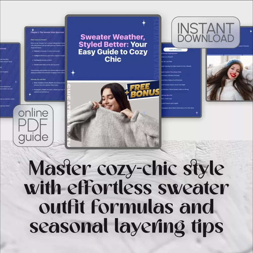 Sweater Weather, Styled Better: Your Easy Guide to Cozy Chic | Digital Download | What to Wear Sweaters With | Fall & Winter Outfits Guide | Cozy Fashion Tips