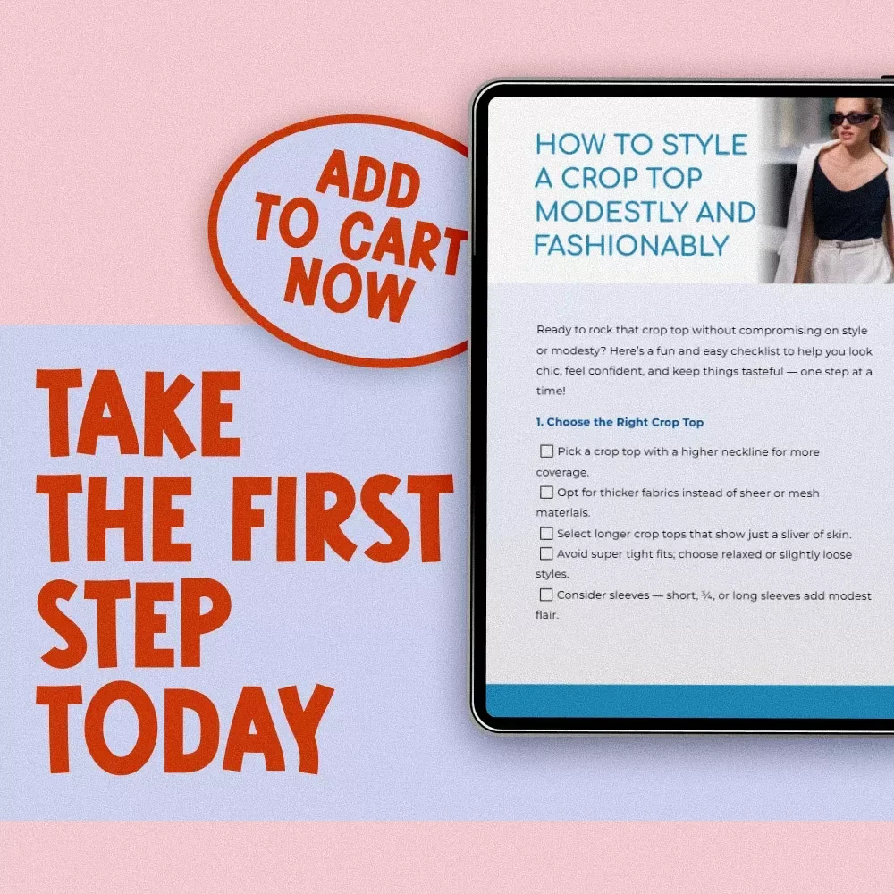 How to Style a Crop Top Modestly and Fashionably | Printable Modest Fashion Checklist for Chic & Confident Outfits | Digital Download Guide