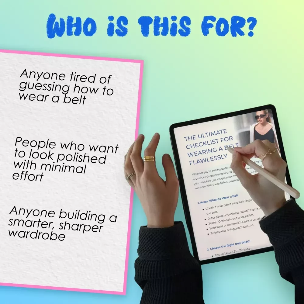 The Ultimate Checklist for Wearing a Belt Flawlessly | Digital Download | How Are You Supposed to Wear a Belt Guide | Fashion Styling Tips