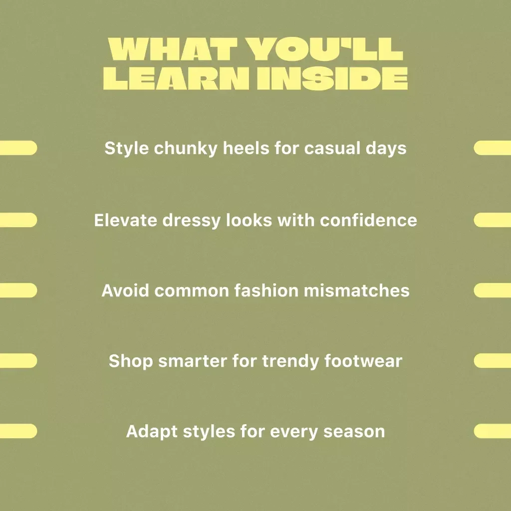 Chunky Heels: Stylish or Outdated? | Fashion Styling Guide for Women | Are Chunky Heels in Style Digital Download