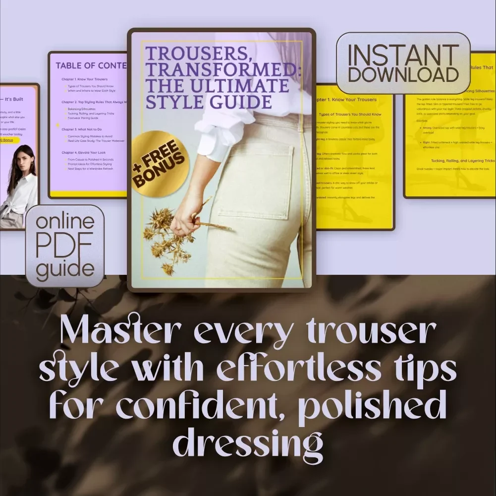 Trousers, Transformed: The Ultimate Style Guide | Digital Download for Effortless Fashion | How to Style Trousers eBook