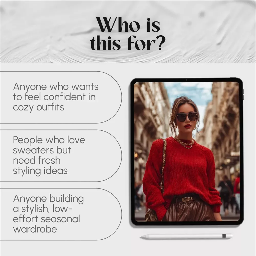 Sweater Weather, Styled Better: Your Easy Guide to Cozy Chic | Digital Download | What to Wear Sweaters With | Fall & Winter Outfits Guide | Cozy Fashion Tips