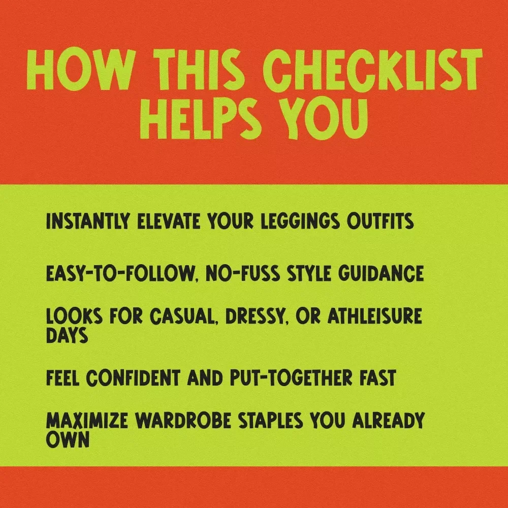 What to Wear with Leggings: The Ultimate Style Checklist | Digital Download | Printable Fashion Guide for Everyday Looks