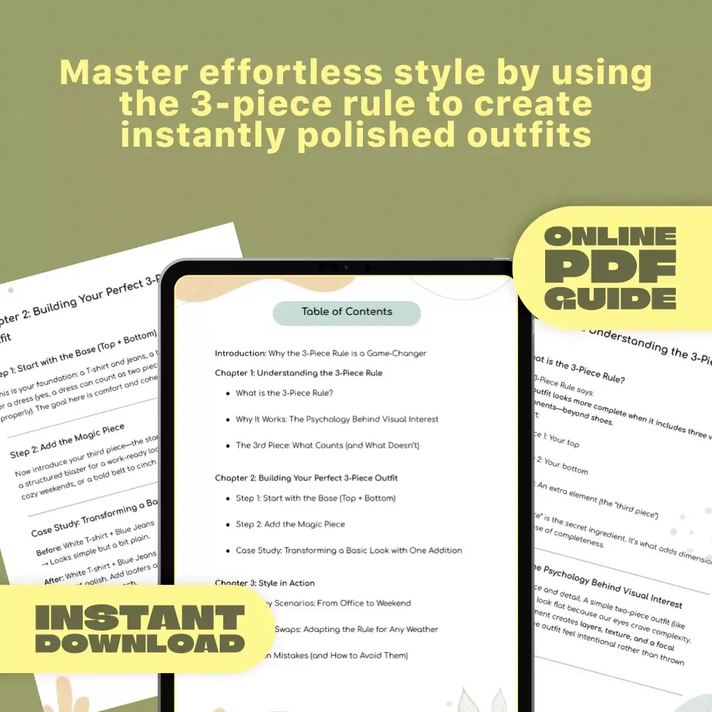 Master the 3-Piece Rule: The Effortless Formula for Instantly Stylish Outfits – The “3-piece rule” Guide for Effortless Fashion, Capsule Wardrobe Inspiration, and Everyday Style Tips