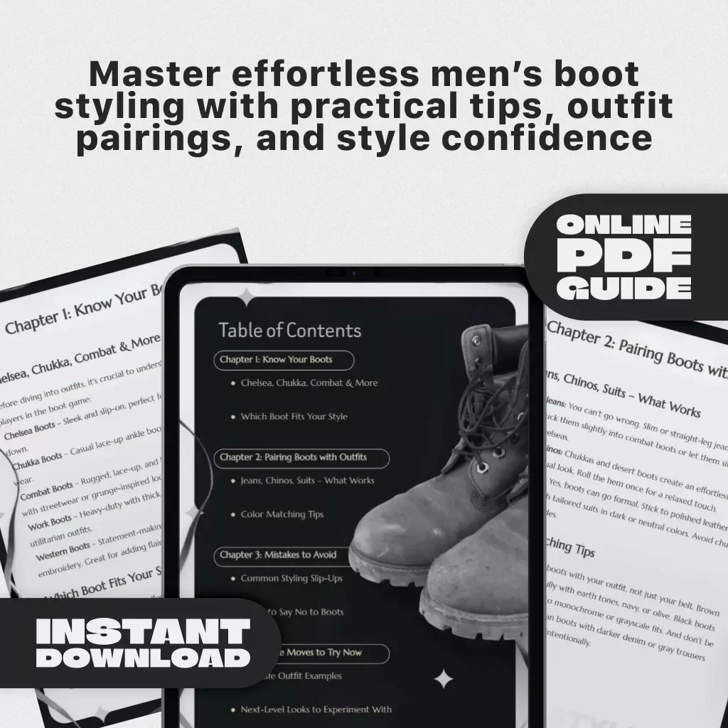 Boots & Beyond: A Man’s Guide to Effortless Styling – How to Style Boots Men Digital Guide for Timeless Outfits