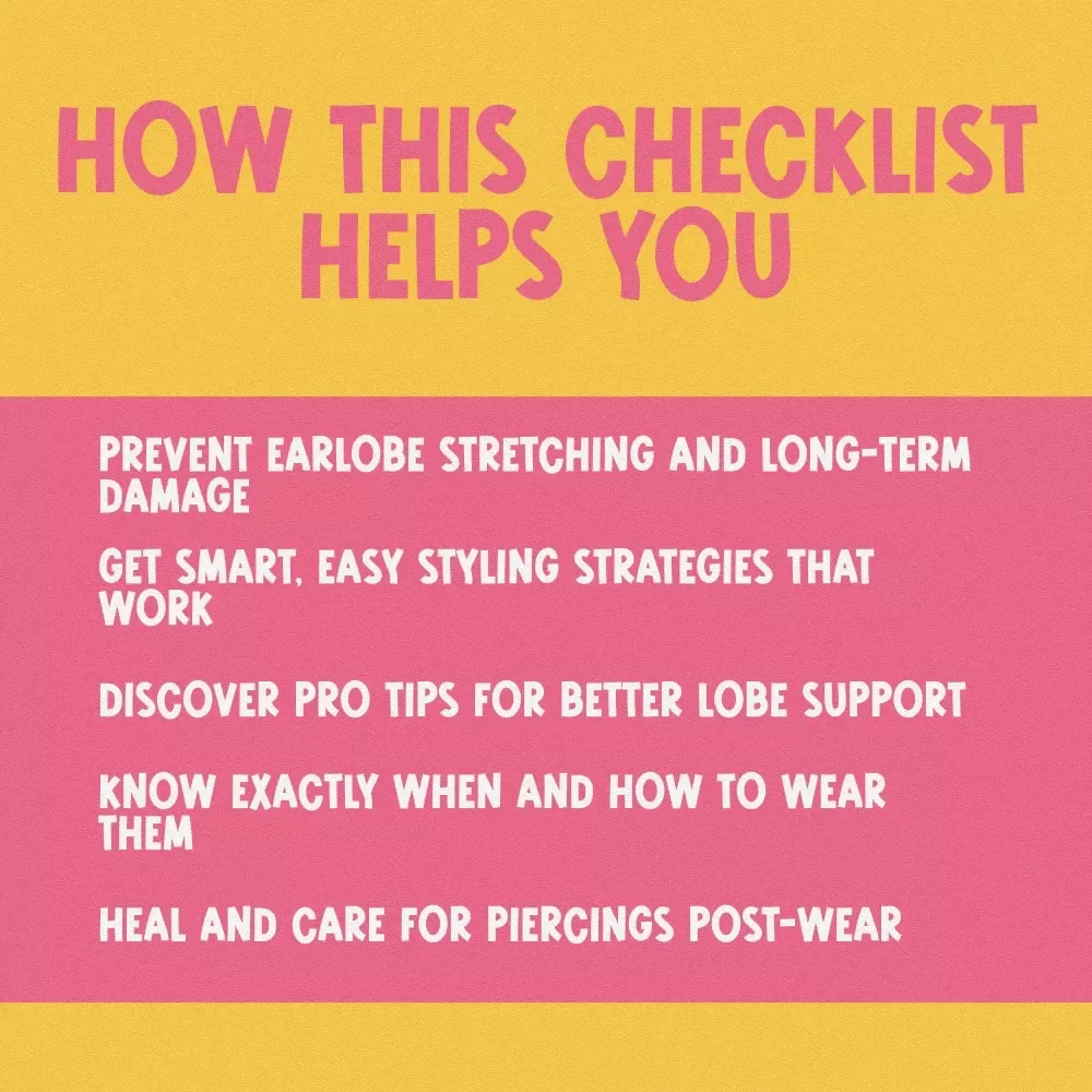 The Ultimate Checklist for Wearing Heavy Earrings Effortlessly | Digital Download | How to Wear Heavy Earrings Without Pain