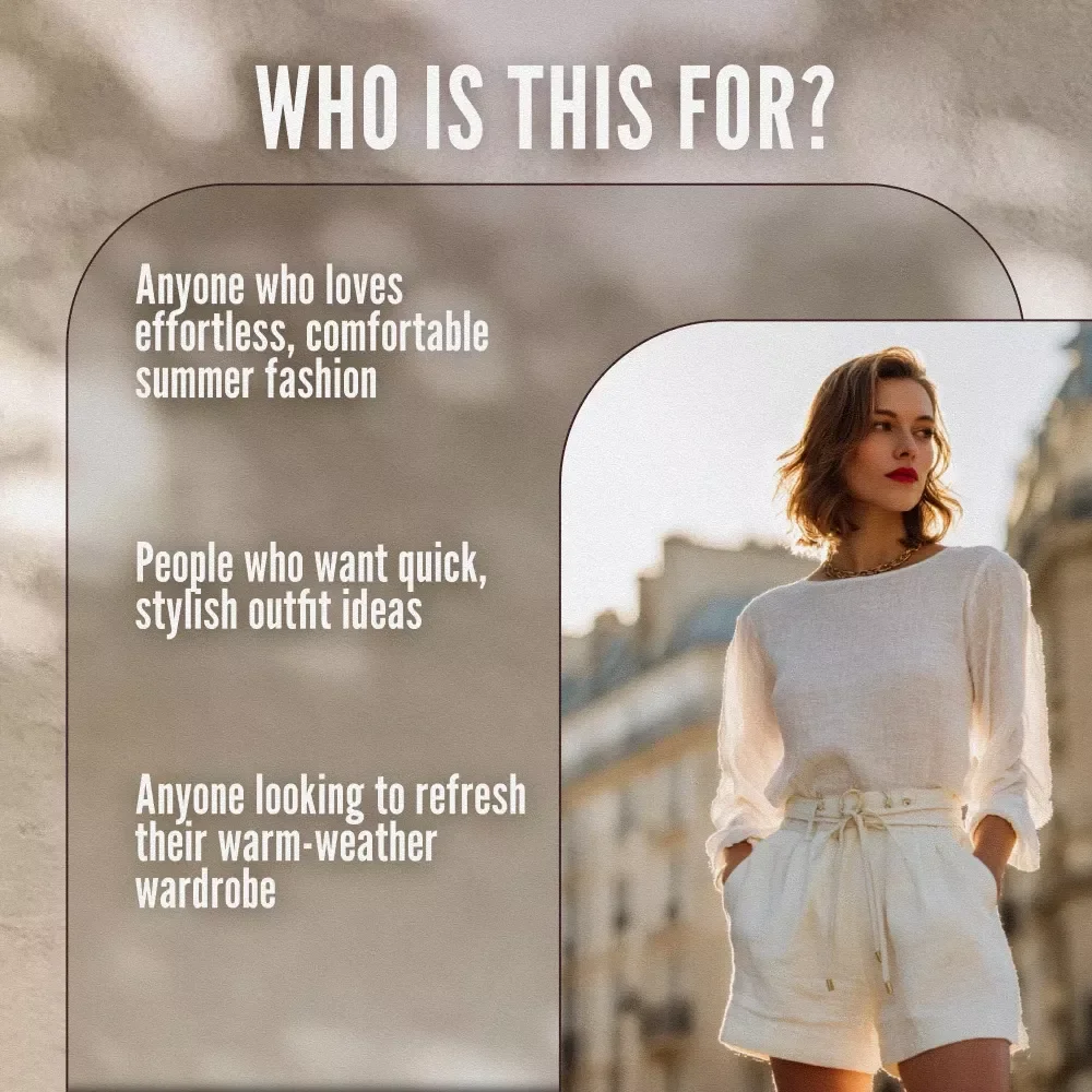 Linen Shorts Styling Checklist | Digital Download Outfit Guide | How to Style Linen Shorts for Effortless Summer Looks