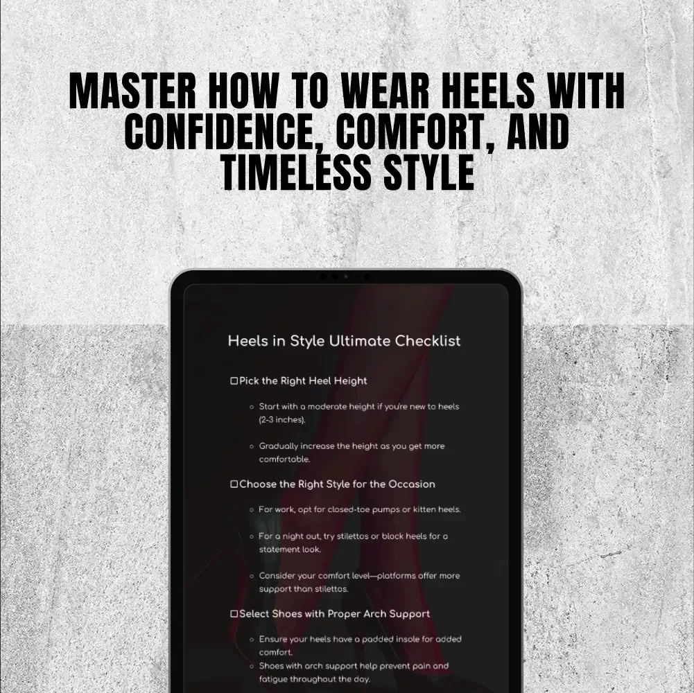 Heels in Style Ultimate Checklist | Digital Download for How to Wear Heels with Confidence, Comfort & Elegance