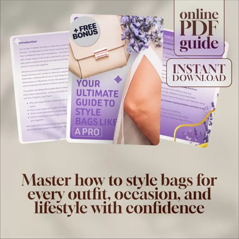 Your Ultimate Guide to Style Bags Like a Pro – How to Style Bags for Every Outfit, Occasion & Lifestyle | Digital Styling Guide & eBook