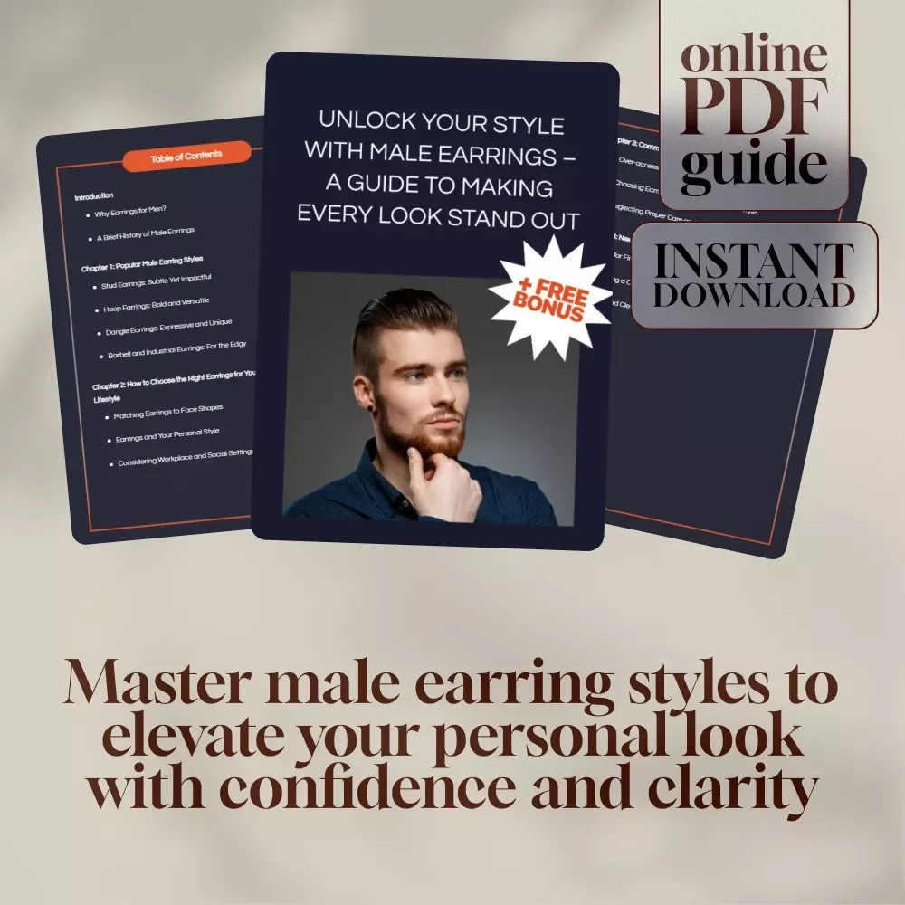 Unlock Your Style with Male Earrings – A Guide to Making Every Look Stand Out | Digital Guide for Male Earring Styles, Men’s Accessories Style eBook, Instant Download