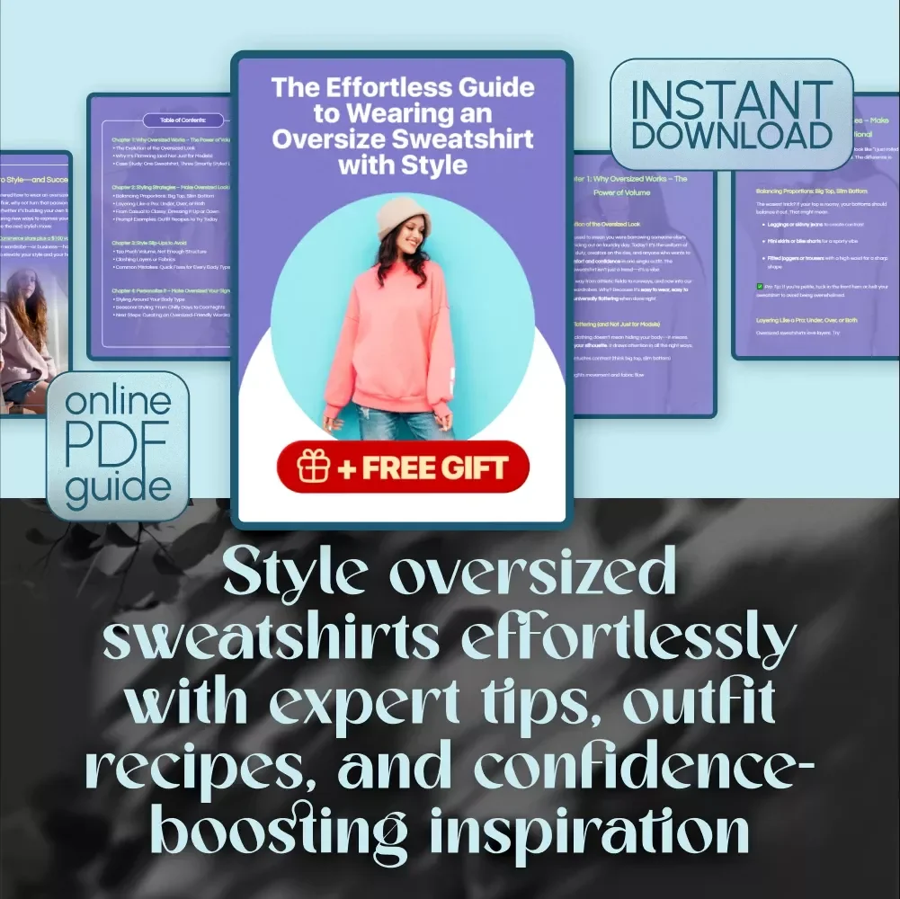 The Effortless Guide to Wearing an Oversize Sweatshirt with Style – How to Wear Oversize Sweatshirt Fashionably (Digital Download)