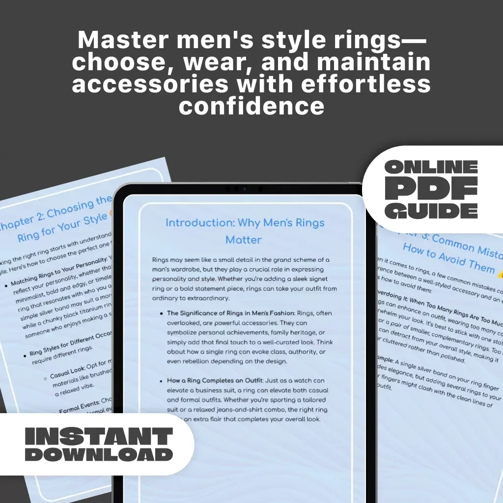 Mastering Men's Style Rings Guide | Digital Men's Fashion Guide for Choosing, Wearing & Styling Rings | Perfect for Men's Style Rings Enthusiasts & Fashion-Lovers