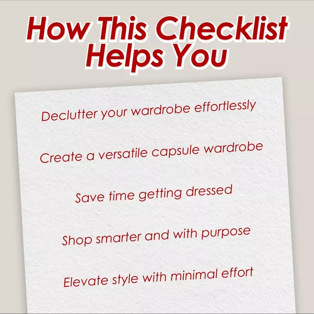 The Ultimate Minimalist Fashion Checklist | Digital Download | Minimalist Fashion Tips, Capsule Wardrobe, Wardrobe Decluttering Guide