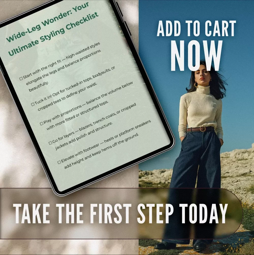 Wide-Leg Wonder: Your Ultimate Styling Checklist | Digital Download for How to Style Wide Leg Jeans, Outfit Ideas, Fashion Guide