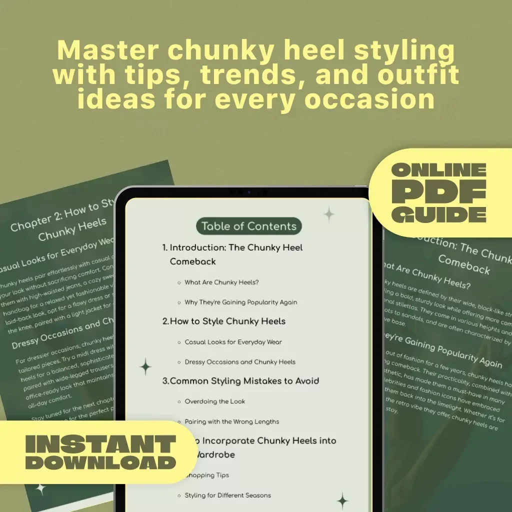 Chunky Heels: Stylish or Outdated? | Fashion Styling Guide for Women | Are Chunky Heels in Style Digital Download