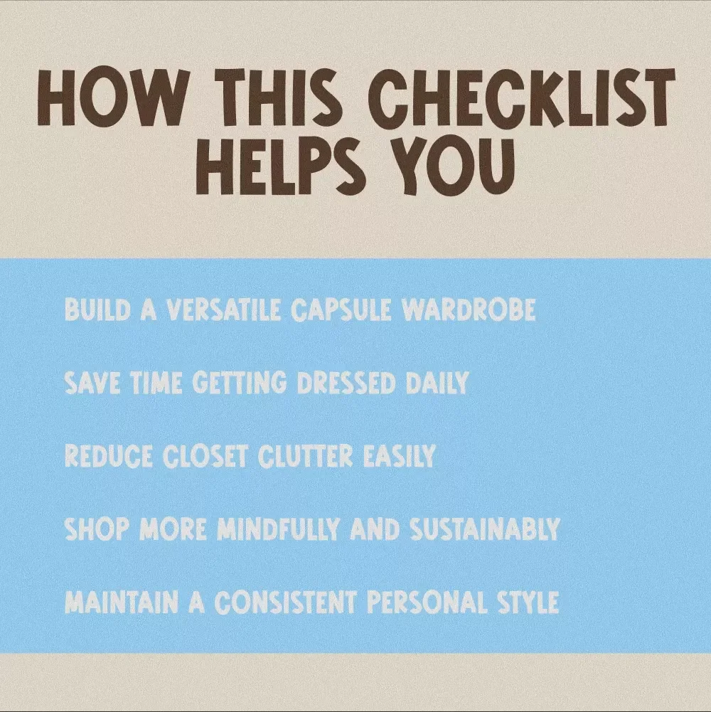 Minimalist Fashion Ultimate Checklist | Everyday Minimalist Fashion Guide & Digital Wardrobe Planner