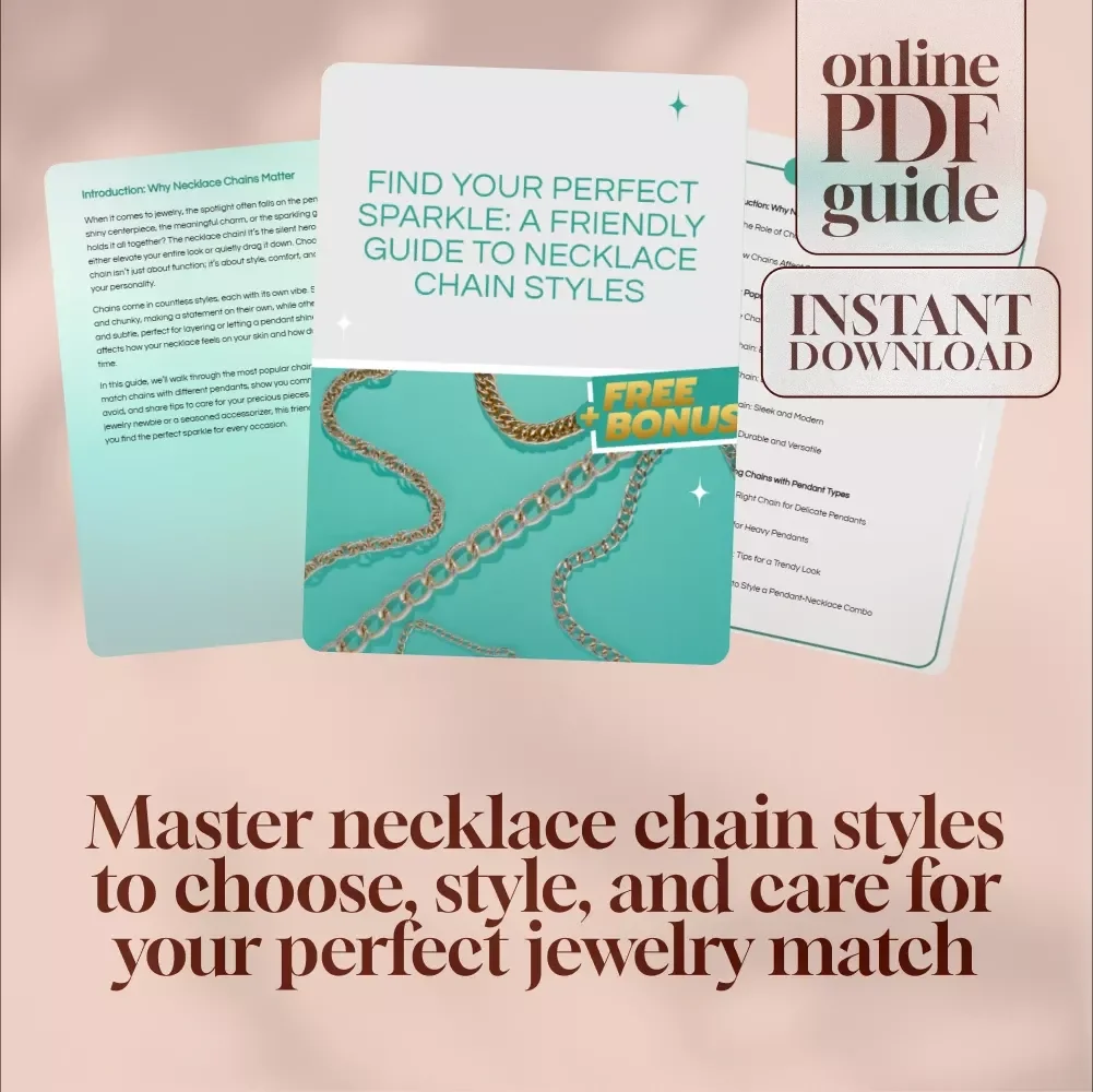 Find Your Perfect Sparkle: A Friendly Guide to Necklace Chain Styles | Digital Download Jewelry Style Guide for Choosing the Best Necklace Chain Styles