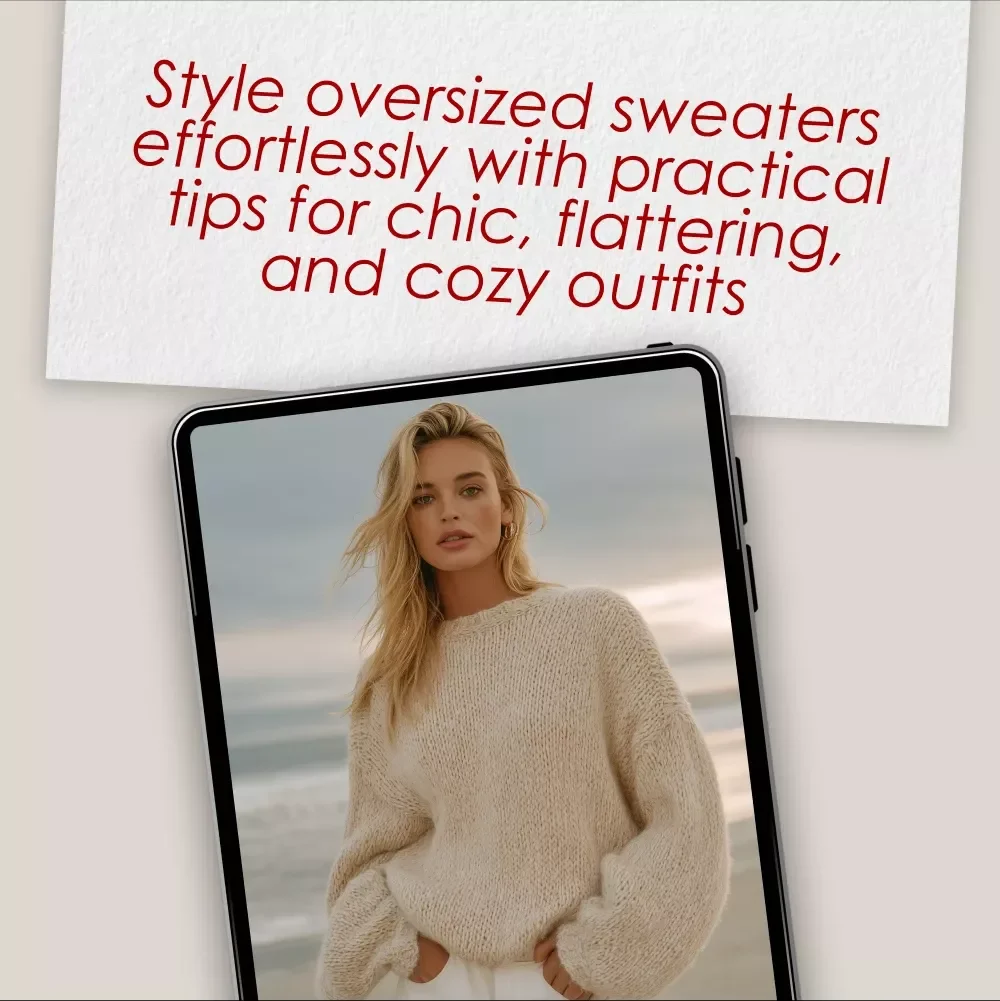 Mastering the Oversized Sweater Look! | Printable Style Checklist | How to Wear Oversized Sweaters Fashion Guide for Effortless Outfits