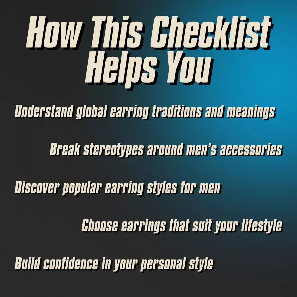 Do Men Wear Earrings? The Ultimate Style & Culture Checklist | Digital Download | Men's Fashion Guide | Earrings for Men | Masculinity & Style