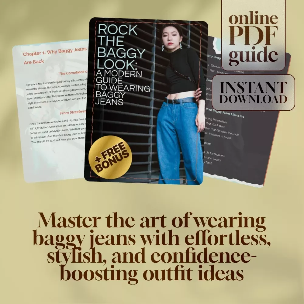 Rock the Baggy Look: A Modern Guide to Wearing Baggy Jeans | Digital Download Fashion Style Guide on How to Wear Baggy Jeans