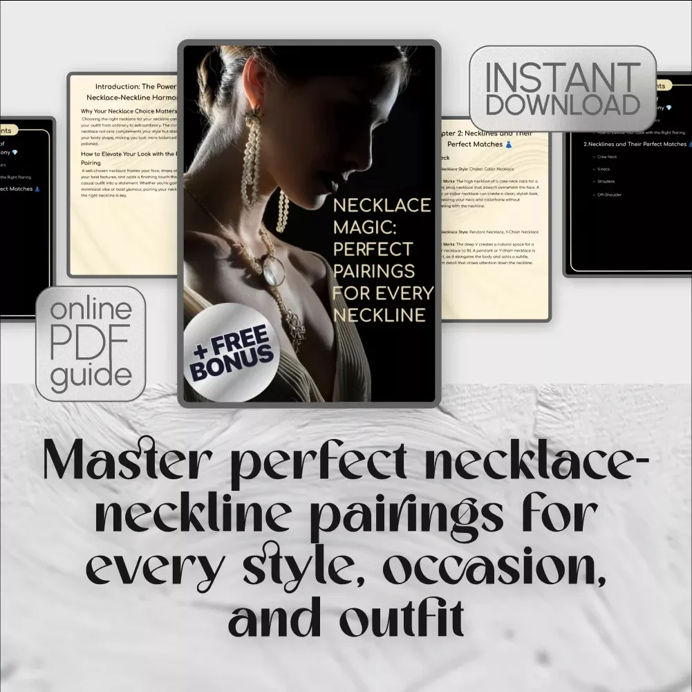 Necklace Magic: Perfect Pairings for Every Neckline | Digital Guide for What Necklace to Wear with Neckline | eBook, Styling Tips & Jewelry Match Guide