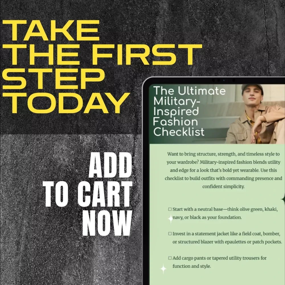 The Ultimate Military-Inspired Fashion Checklist | Digital Download Style Guide for Utility, Edge & Timeless Wardrobe Essentials