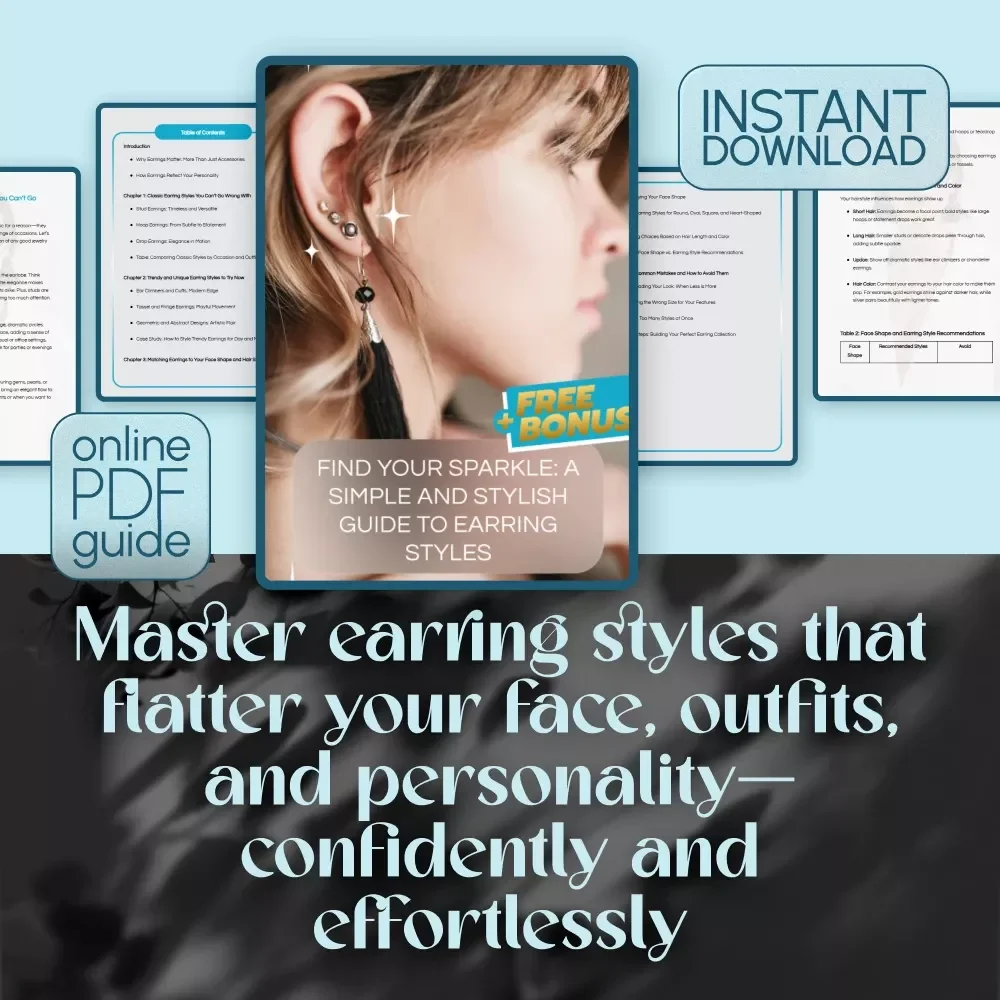 Find Your Sparkle: A Simple and Stylish Guide to Earring Styles | Digital Earring Style Guide | Earring Style eBook for All Face Shapes