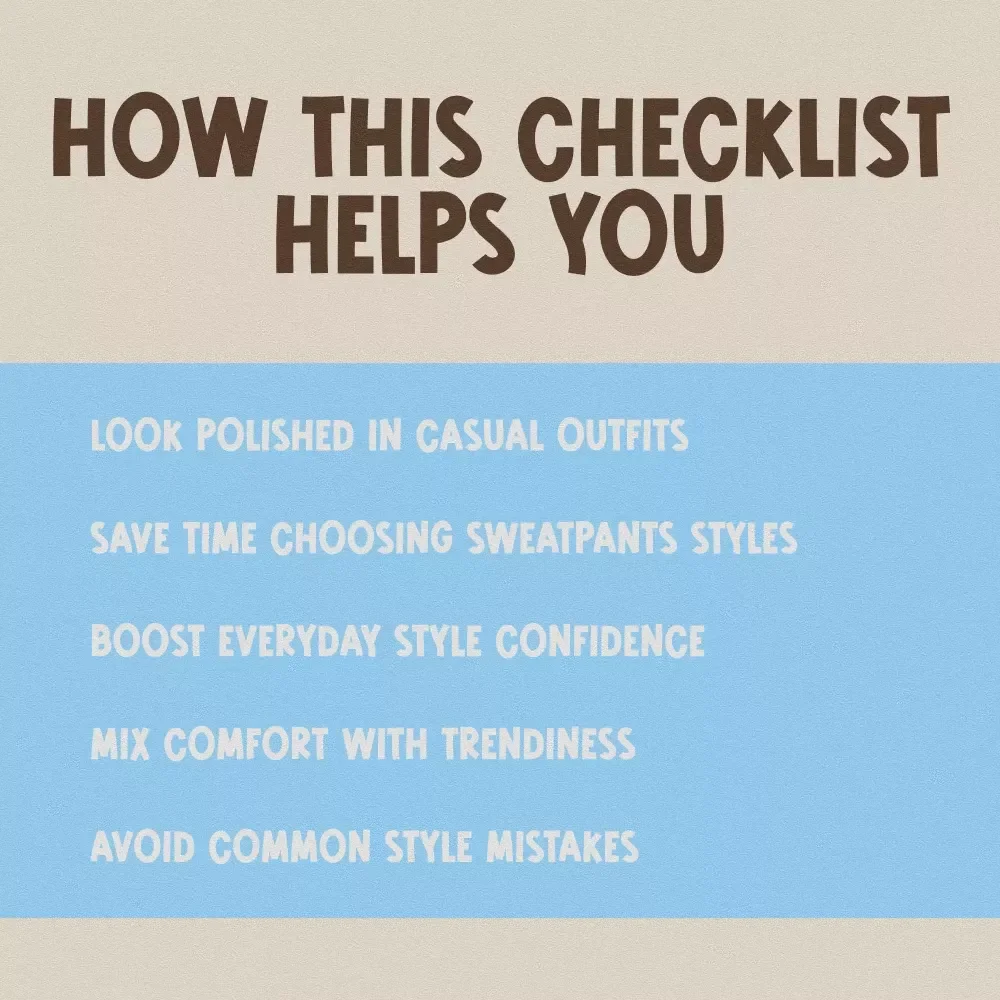 How to Wear Sweatpants with Style – Printable Fashion Checklist for Men & Women | Digital Download Style Guide