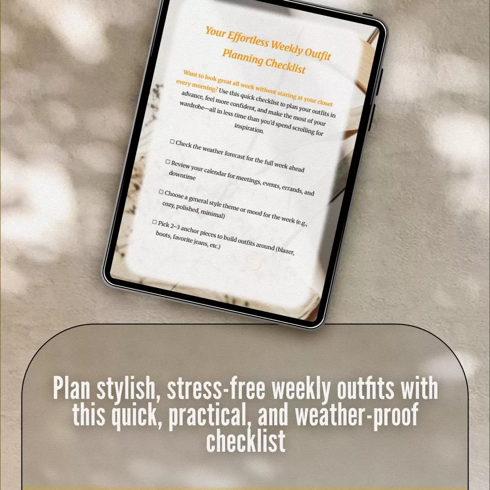 Your Effortless Weekly Outfit Planning Checklist | Digital Download Guide for How to Plan Outfits for the Week | Capsule Wardrobe & Style Organization