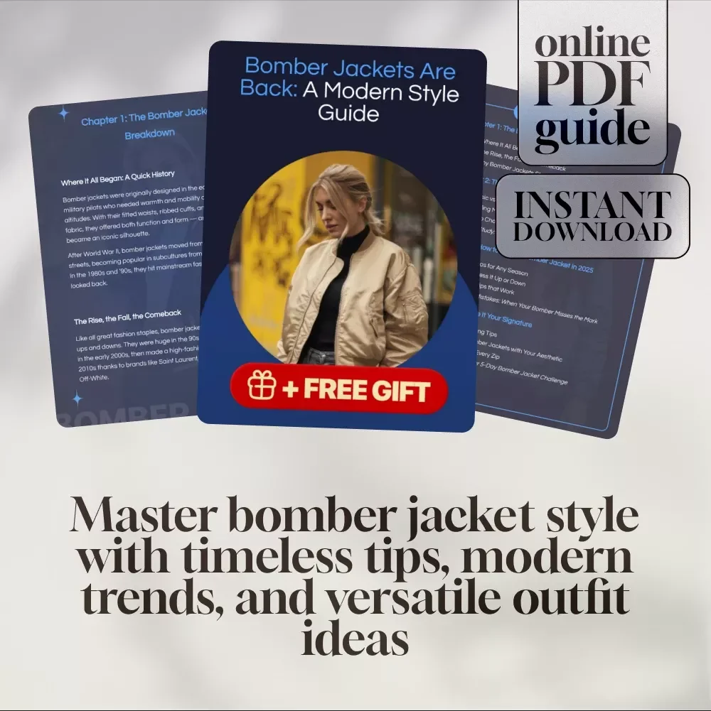 Bomber Jackets Are Back: A Modern Style Guide | Digital Download Fashion eBook for Trendsetters Wondering Are Bomber Jackets in Style in 2025